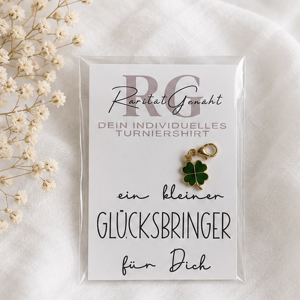 Glücksbringer Kleeblatt grün/gold